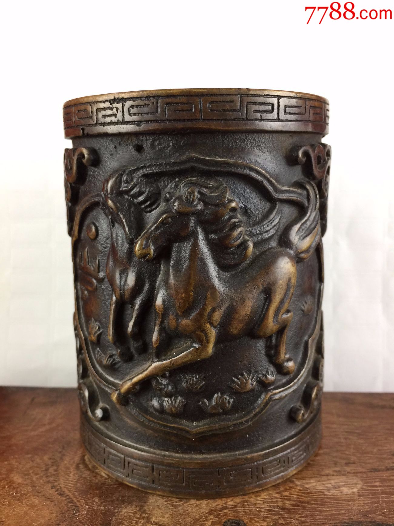 民国马到成功笔筒