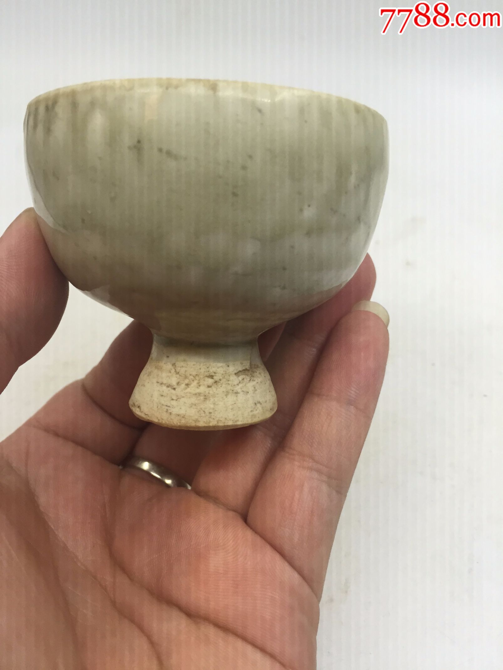宋代青白釉高足杯