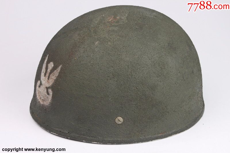 二战波兰伞兵装备的英国atmk2伞兵钢盔(罕有)