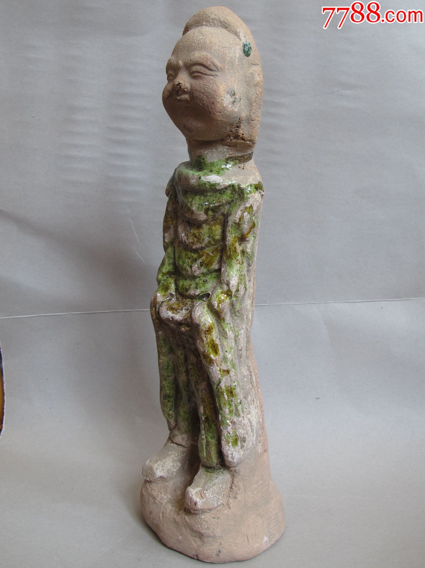 辽代三彩绿釉佛像【大开门好题材好品相!】
