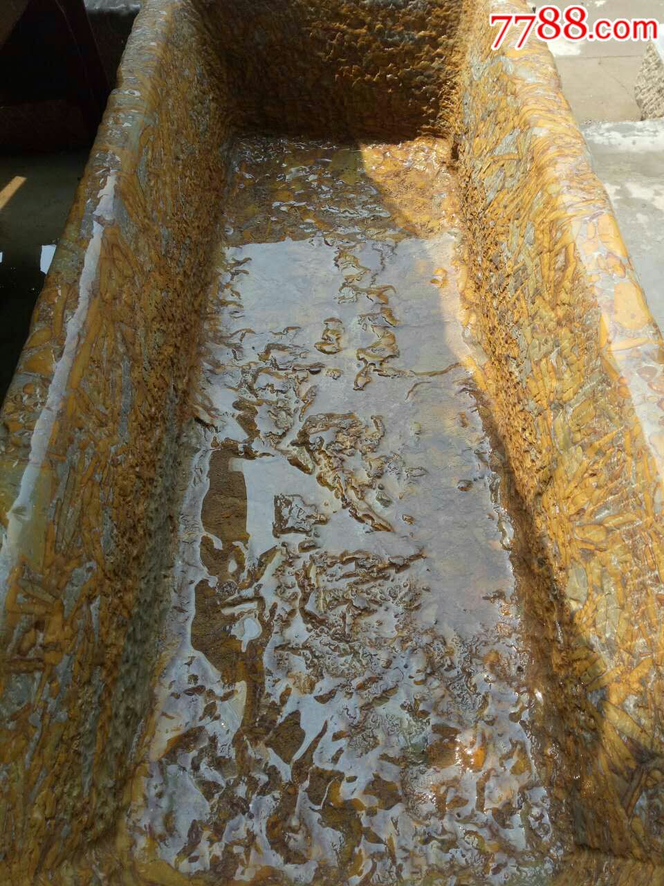 清代五花石石槽石盆石缸养鱼缸民俗古玩杂项老家具古董老物件