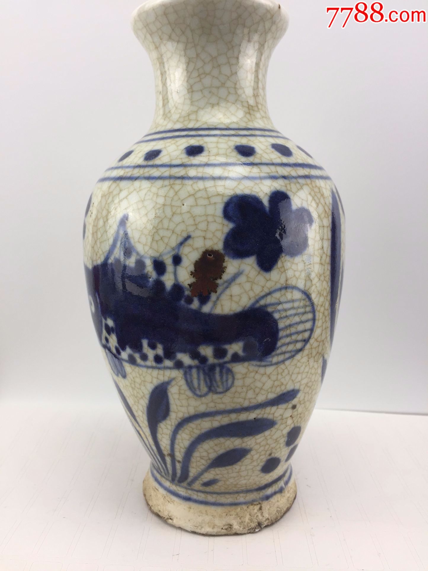 开片青花瓷a0335