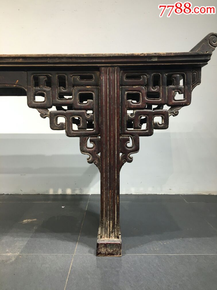 清代榆木条案条机书房案供案