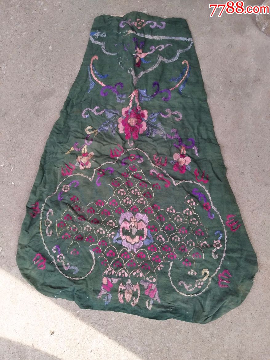 古董古玩瓷器民俗老物件民国老怀旧刺绣围裙肚兜片子76lzz