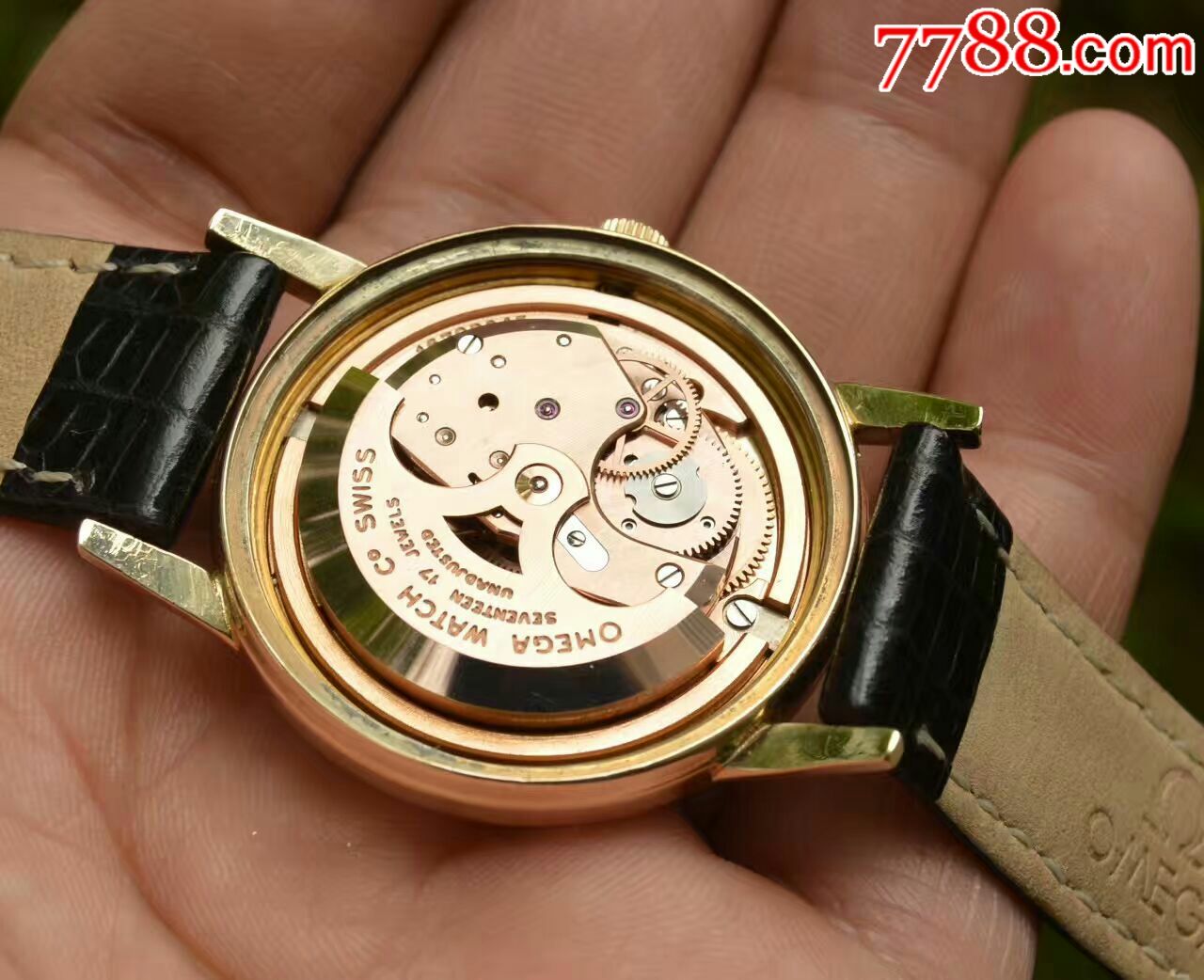 瑞士古董欧米茄470包金自动机械手表