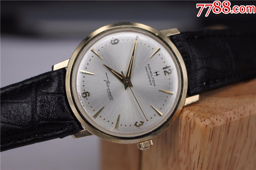 好品古董汉密尔顿包金珍珠陀全自动手表