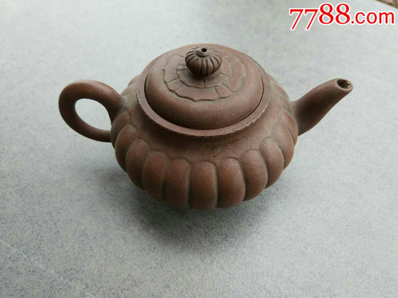 晚清民国南瓜紫砂壶清德堂