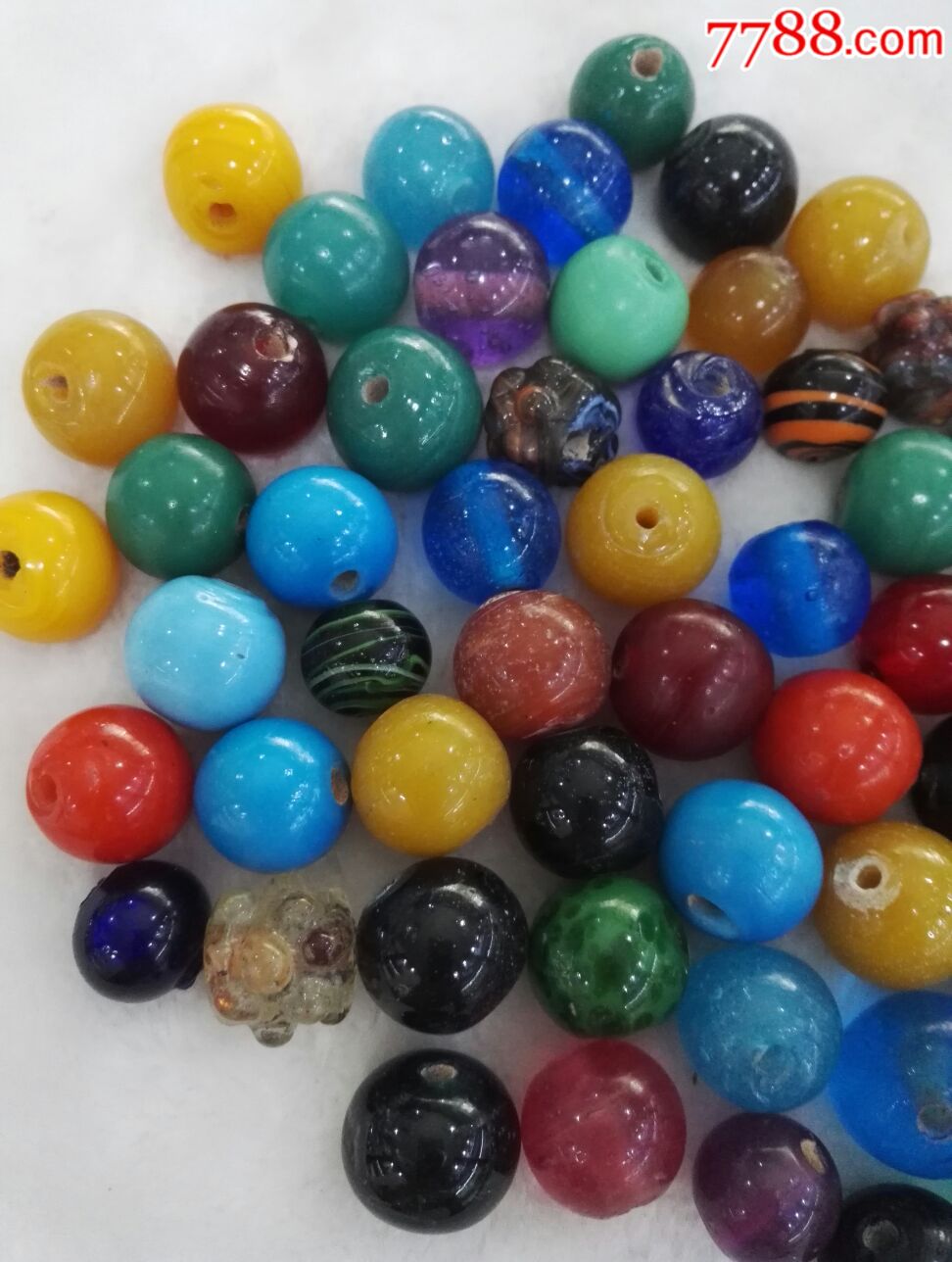 老琉璃/博山老琉璃珠/七十年代末18左右各色老琉璃珠