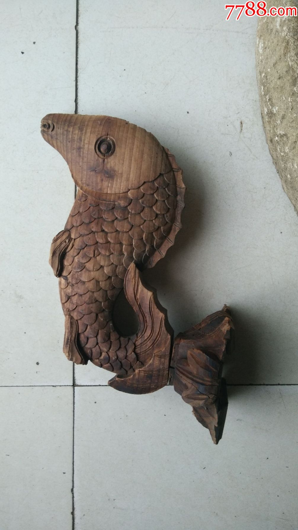 清代木雕鱼一只