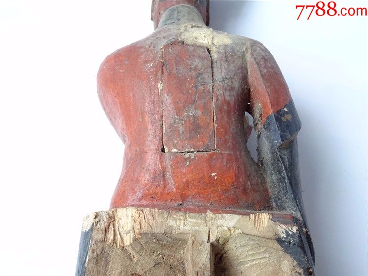 湘中地区梅山文化民国老木雕造像梅山祖师