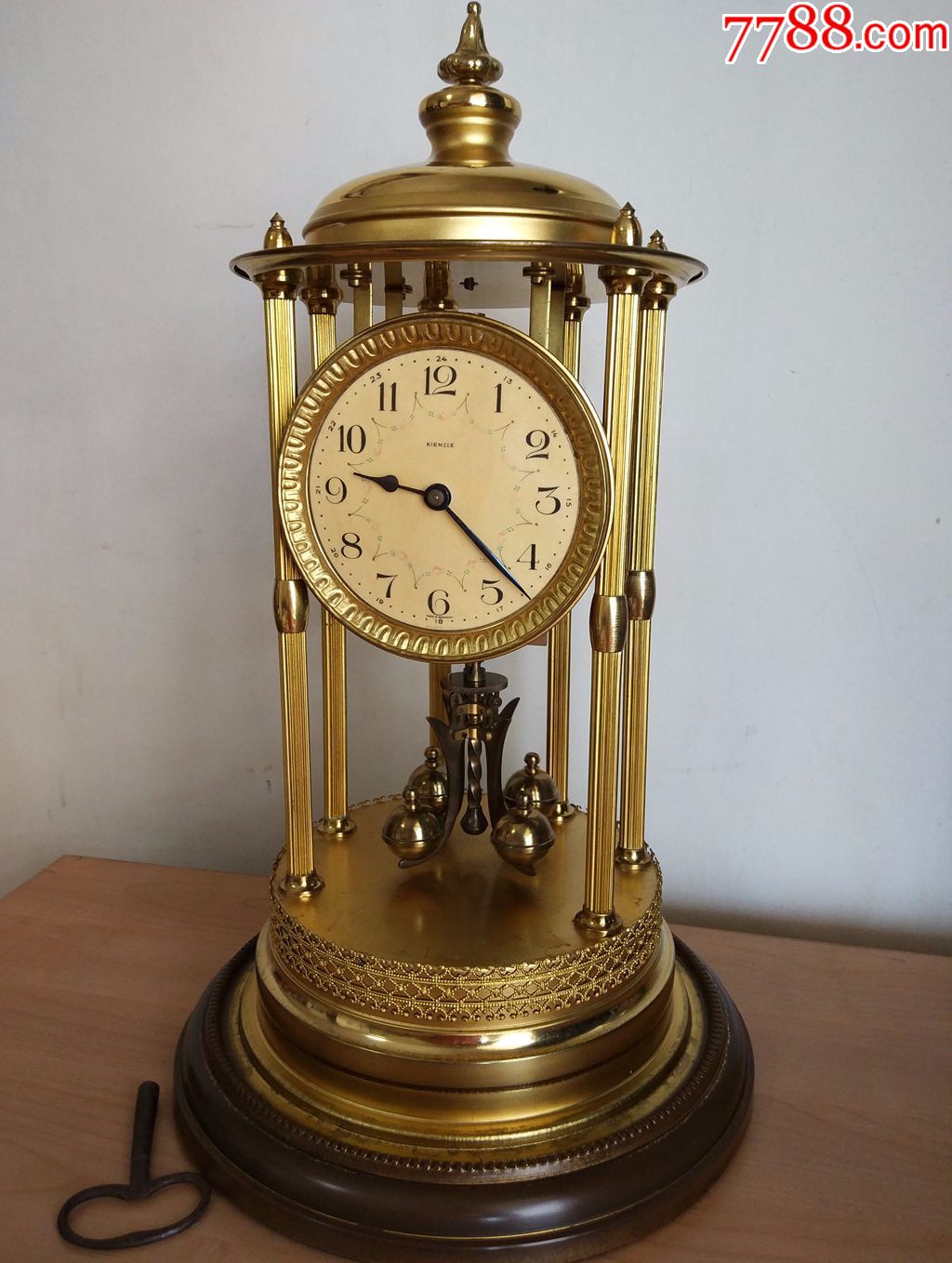 1900年德国产六柱大型400天机械座钟欧洲古董钟表