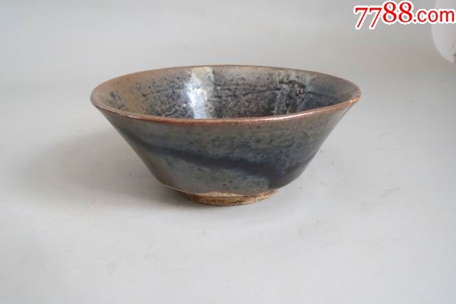 民国磁州窑铁锈花大碗茶茶碗一个没毛病