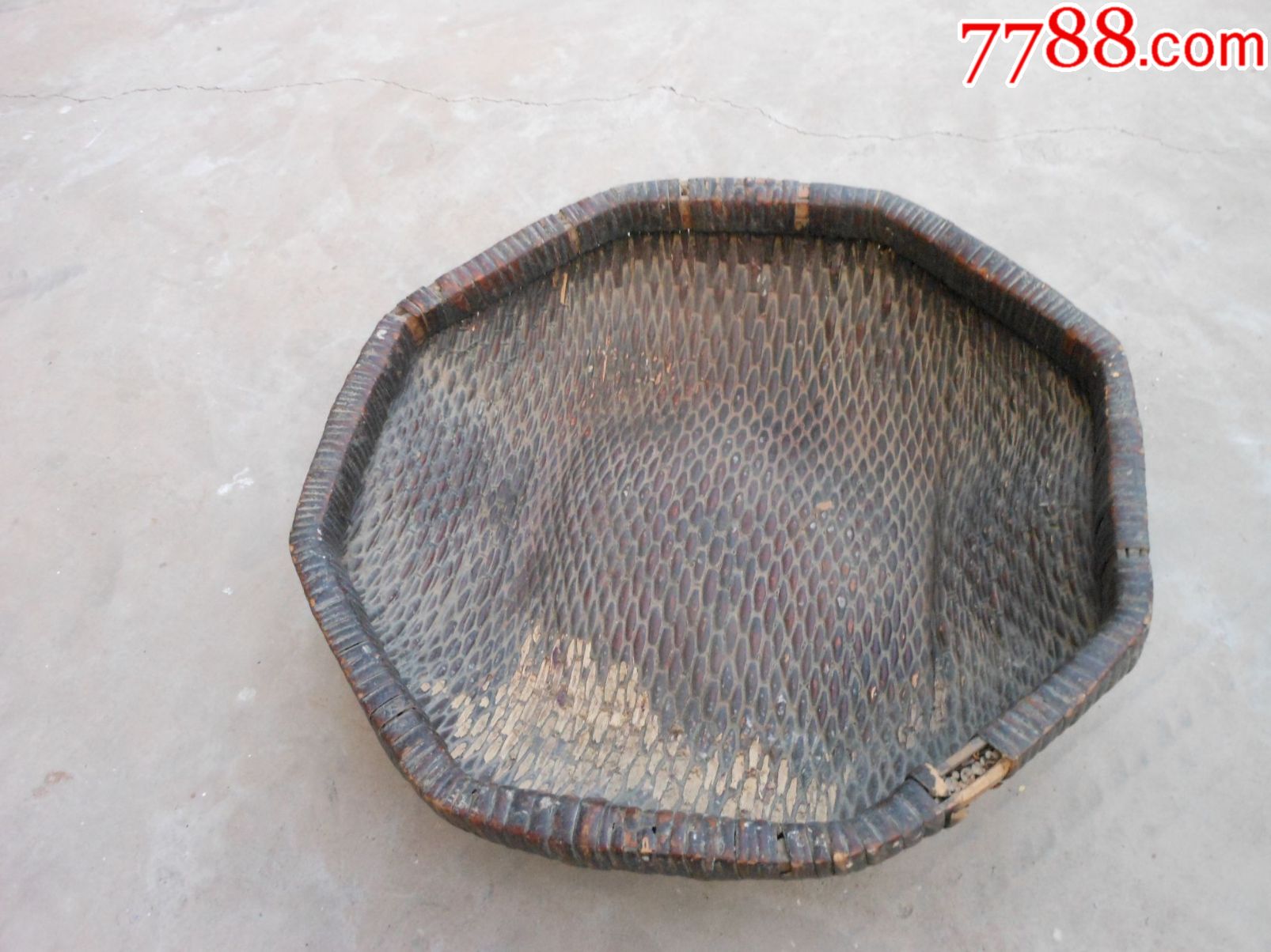 旧编织品布篮子40厘米38厘米10厘米