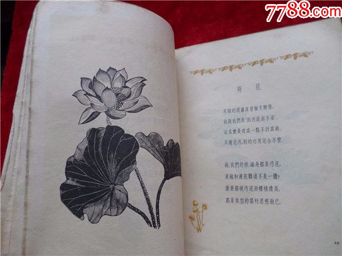 老画谱50年代老版书名家木刻百花齐放诗配画