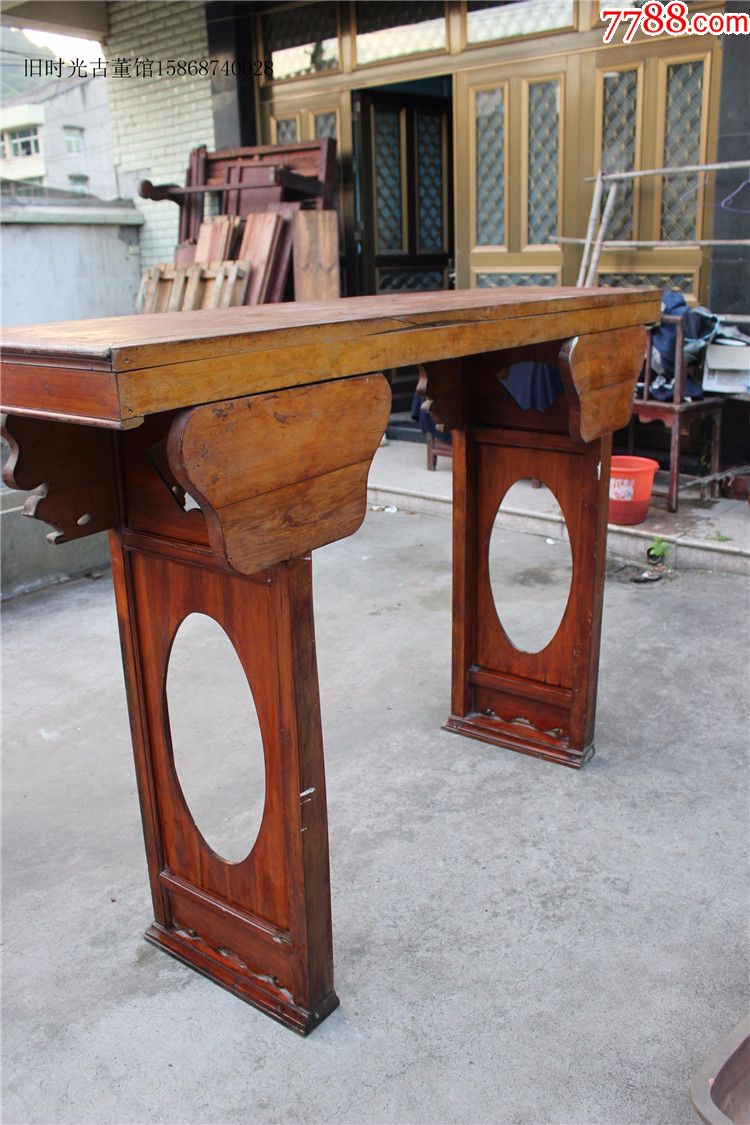 民国中堂长桌一套民俗老家具古玩收藏_木桌/几/案_旧时光古董馆【7788