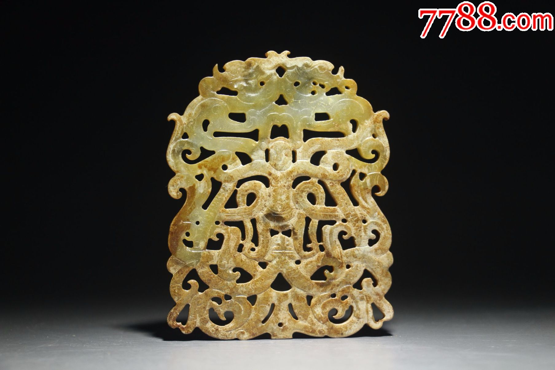 战汉时期/古玉/高古玉/人形玉牌/玉牌/镂空/包老保真_其他玉石/玉器