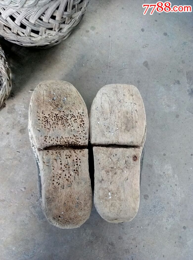 民国木底老布鞋.