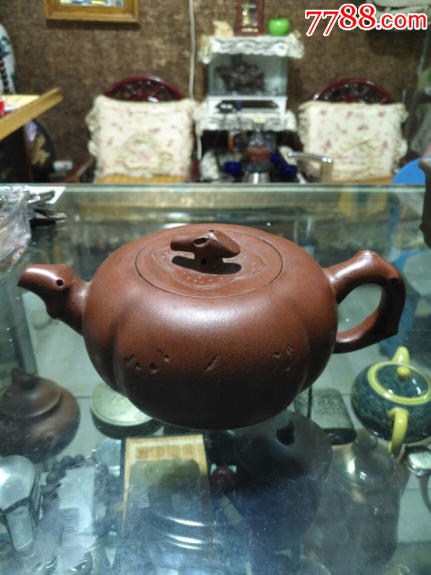 吴月亭南瓜紫砂壶一把