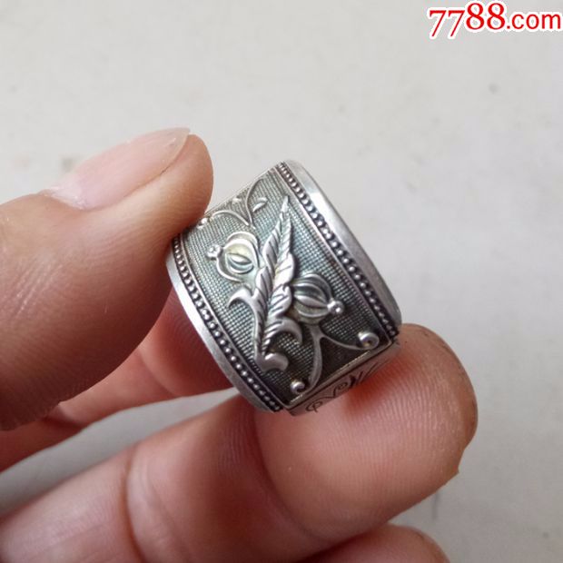 好品老银戒指,银扳指