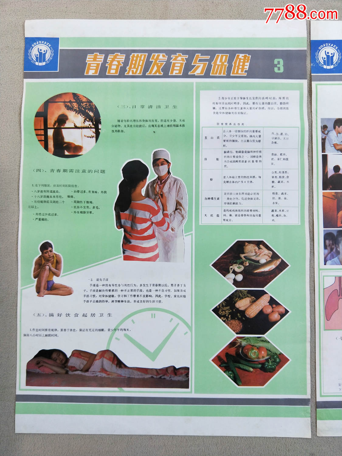年画787,青春期发育与保健,一套4张