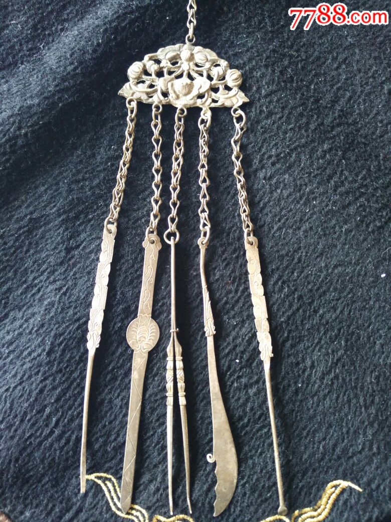 老银器银饰银挂件银五件五饰工艺精细