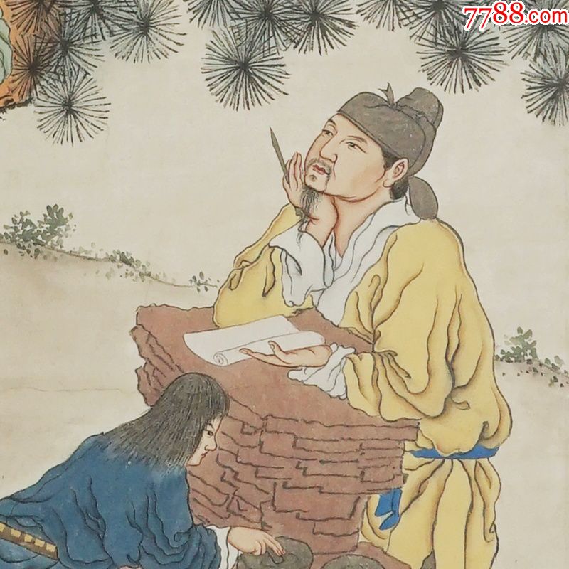 人物胡也佛中堂画真手工绘国画风景山水人物名人字画装饰画