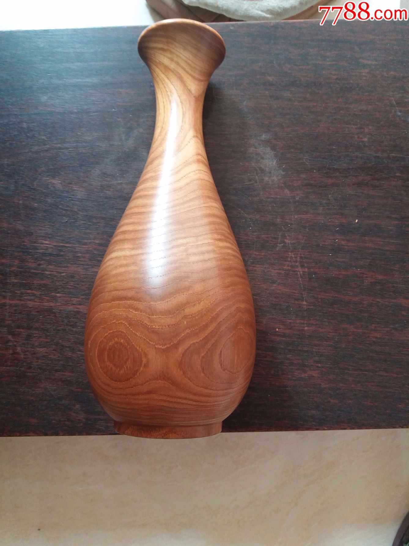 海外回流影子木花瓶花纹漂亮带有底款完好