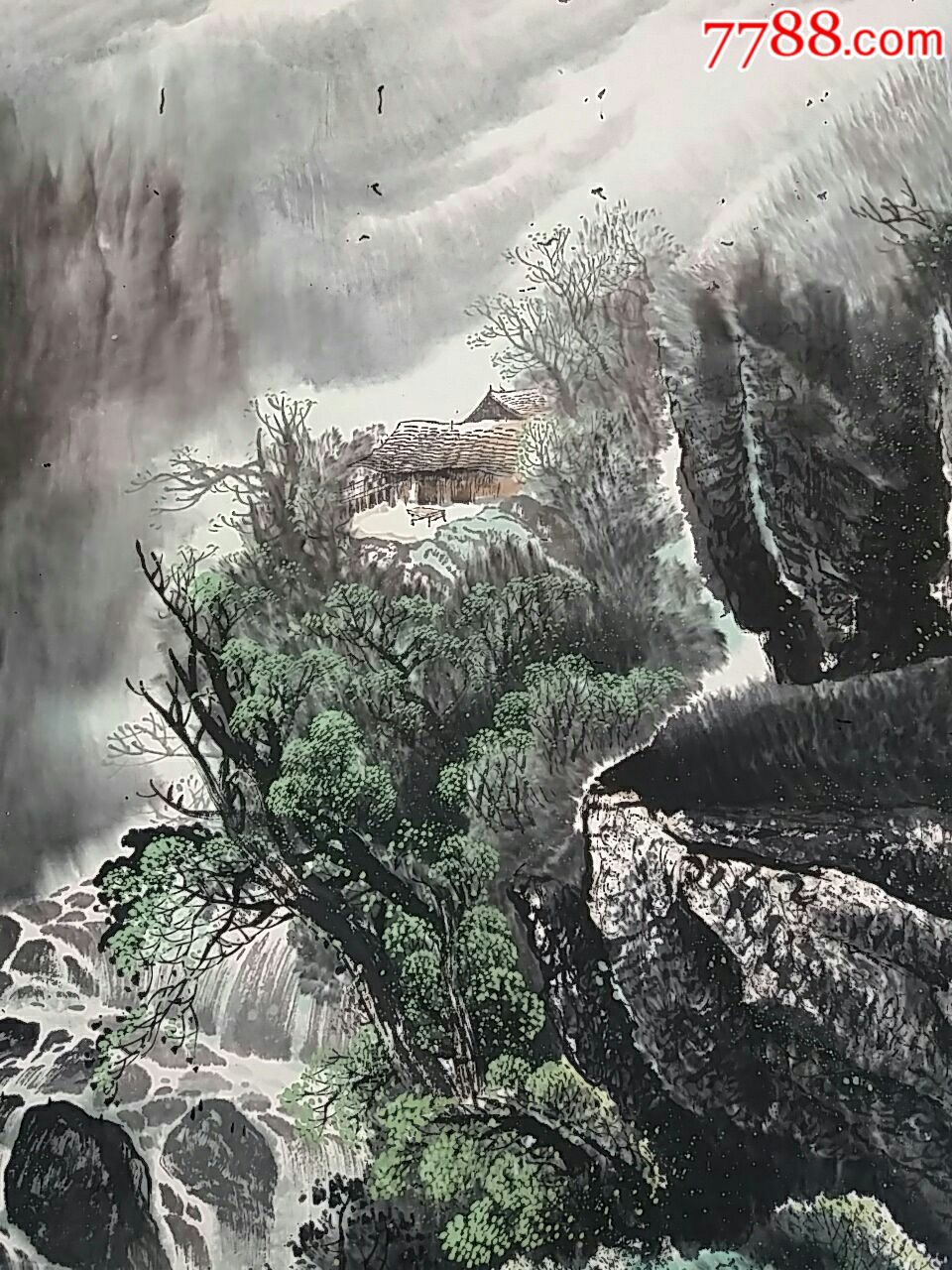 著名画家.巨幅山水画原作.内画心尺寸230x115厘米