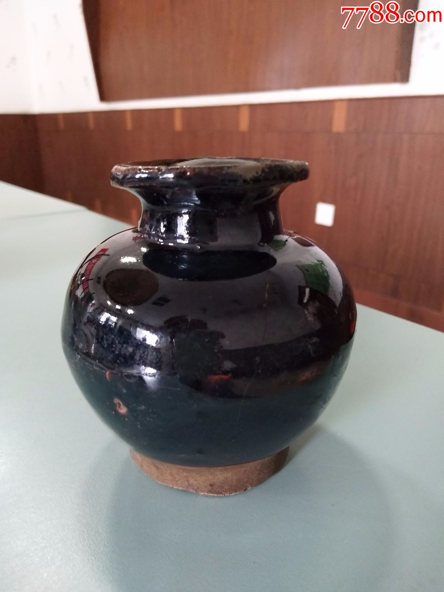 古董古玩瓷器民俗民国老旧物件乌金釉小酒壶罐坛瓶78lye1