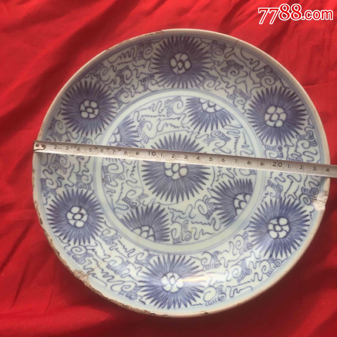 清康熙菊花盘子_青花瓷_品种图片_收藏价格_7788核雕收藏