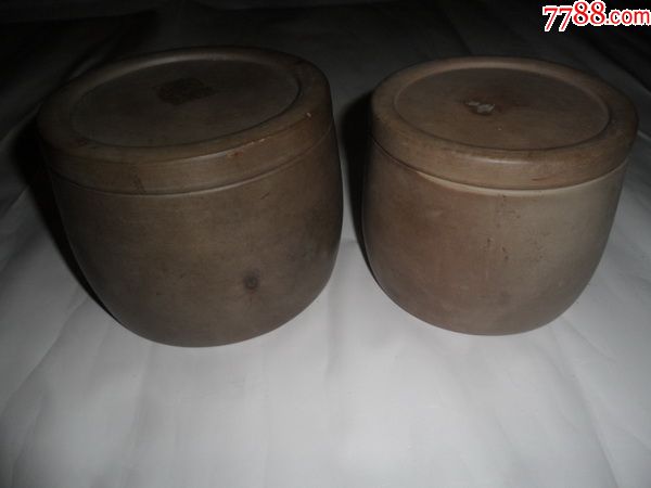 万礼张造蟋蟀罐一对带11个小瓷虫盆大的12x95cm小的10x9cm