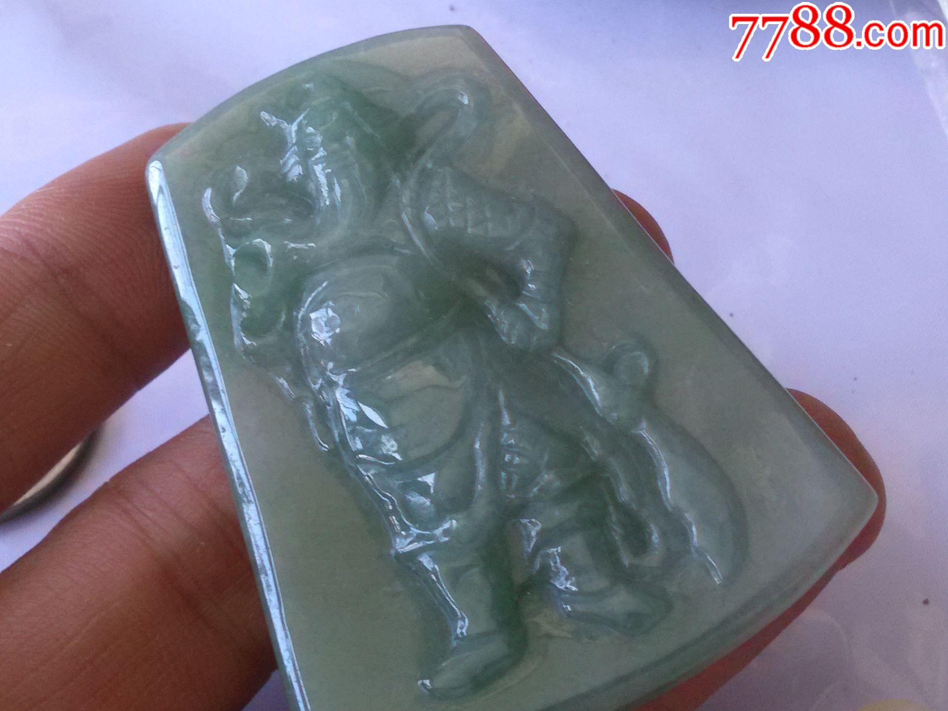 翡翠冰种13566武财神挂件送证书