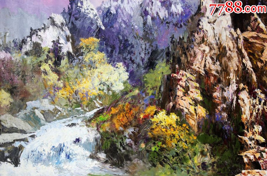 朝鲜一级艺术家名画家李华植金刚山天胜台的登山路