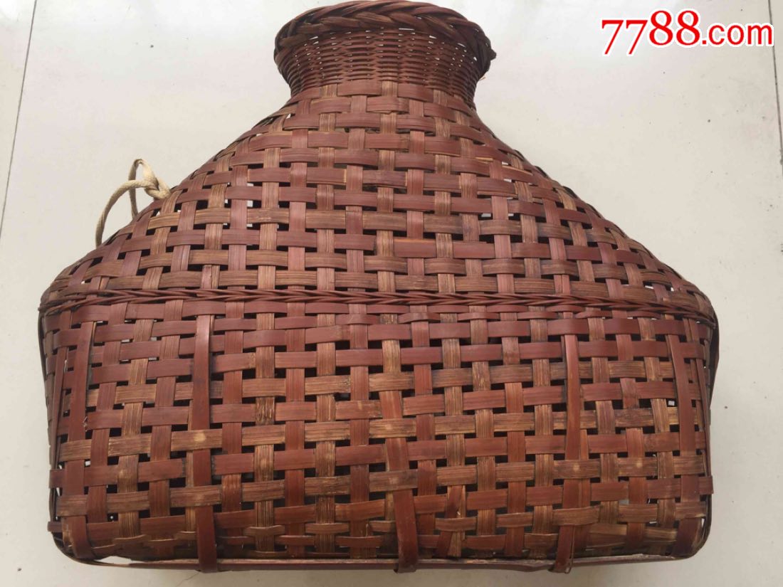民俗老物件收藏老鱼篓竹编鱼篓