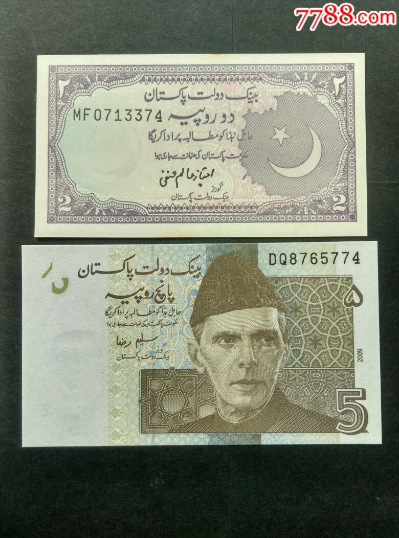 wg19巴基斯坦纸币一组两枚