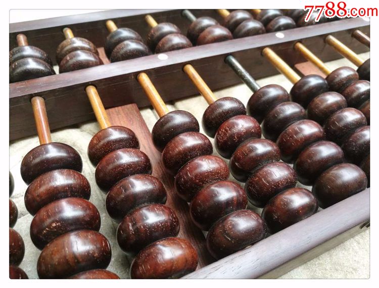 小叶紫檀算盘明清老木雕老物件古玩古董包老j-4761