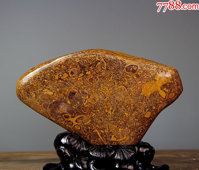 奇石矿物晶体宝玉石原石碧玉金丝石观赏石金色原石摆件金丝玉06