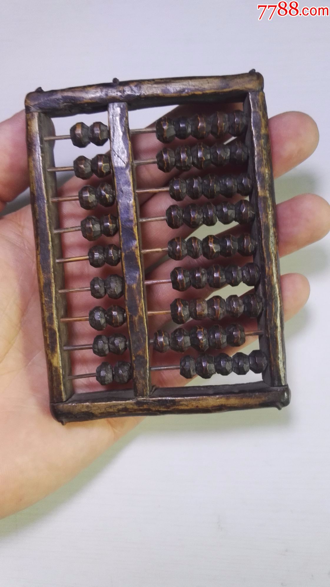 古玩收藏老手把件民国时期手工木质小算盘包老