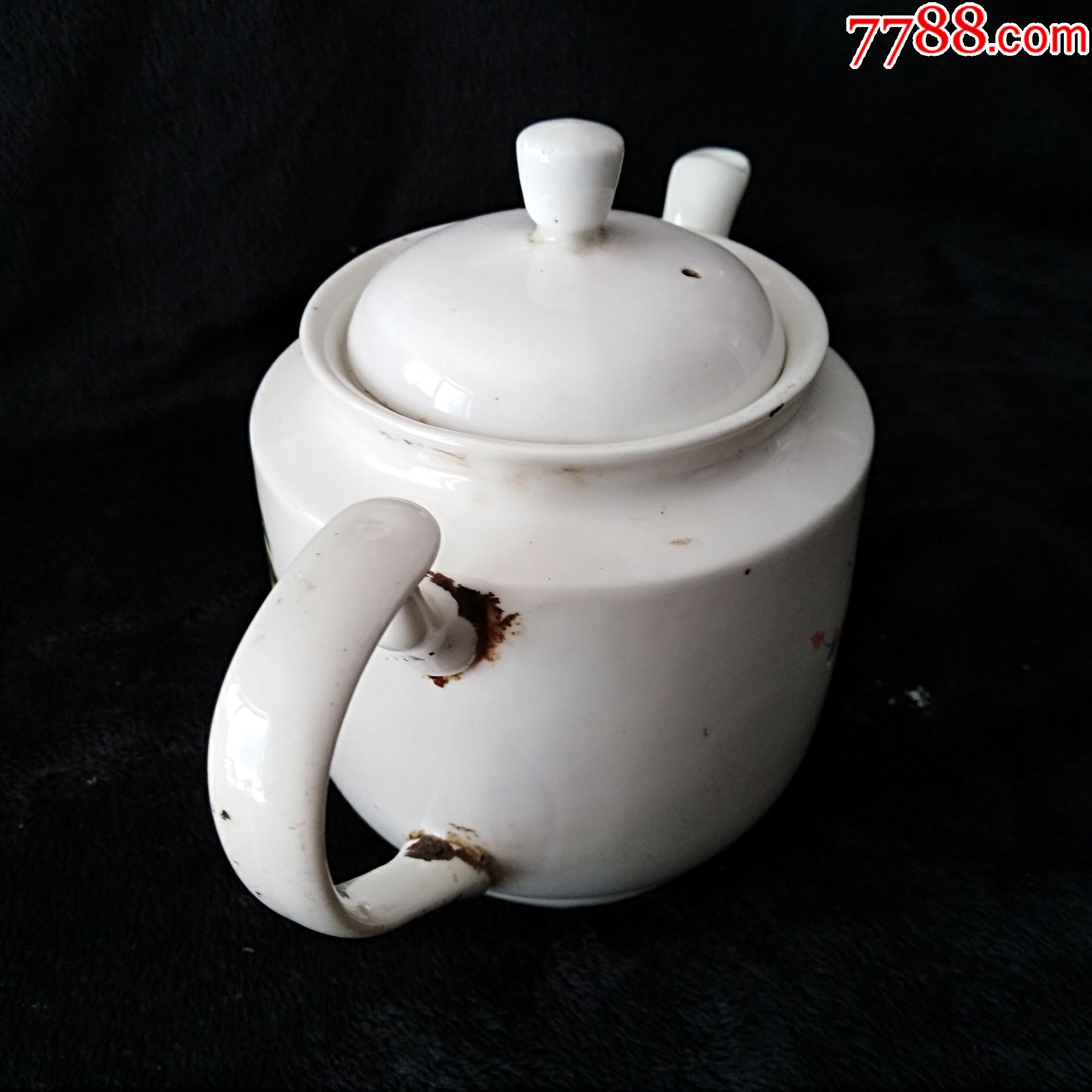 完整文革迎客松描金老茶壶茶具茶道茶艺包老瓷器摆件老物件水壶