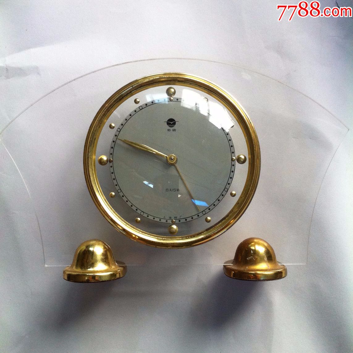 上海海鸥牌8天15钻细马机械闹钟