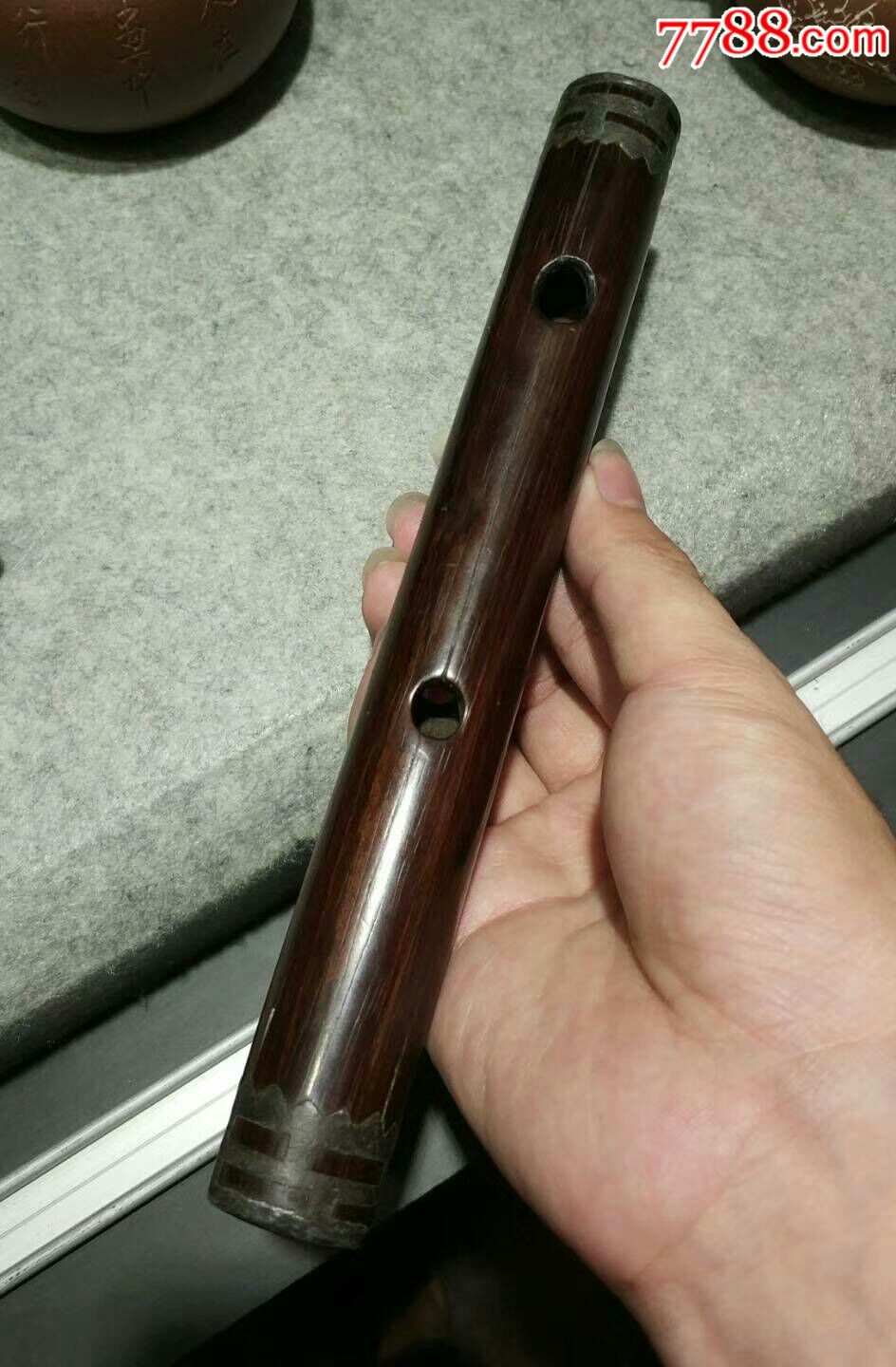 清代酸枝笛子造型精致工艺精湛长21厘米特价1900包邮