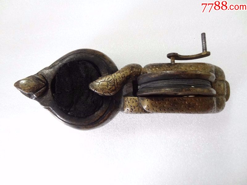 精品民国老木工蛇和青蛙器型墨斗墨线盒