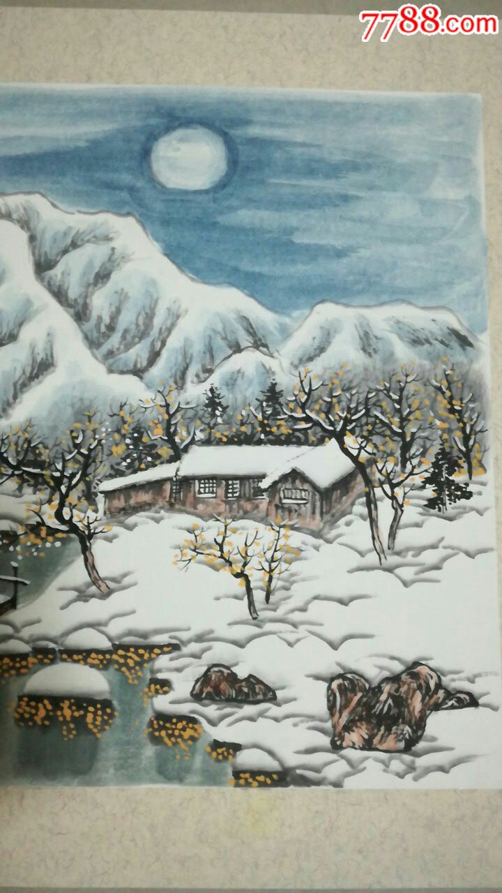 雪景-山水国画原作-7788收藏__收藏热线