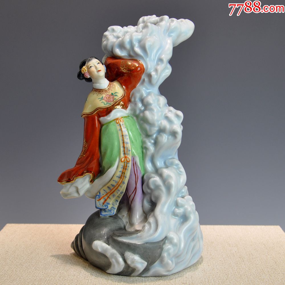 景德镇瓷雕田螺姑娘台灯座