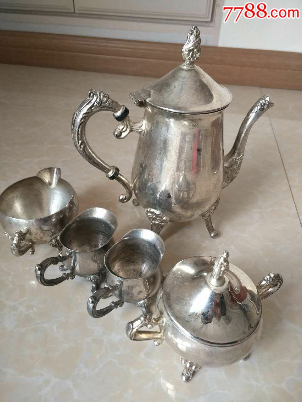 苏联铜流银咖啡壶