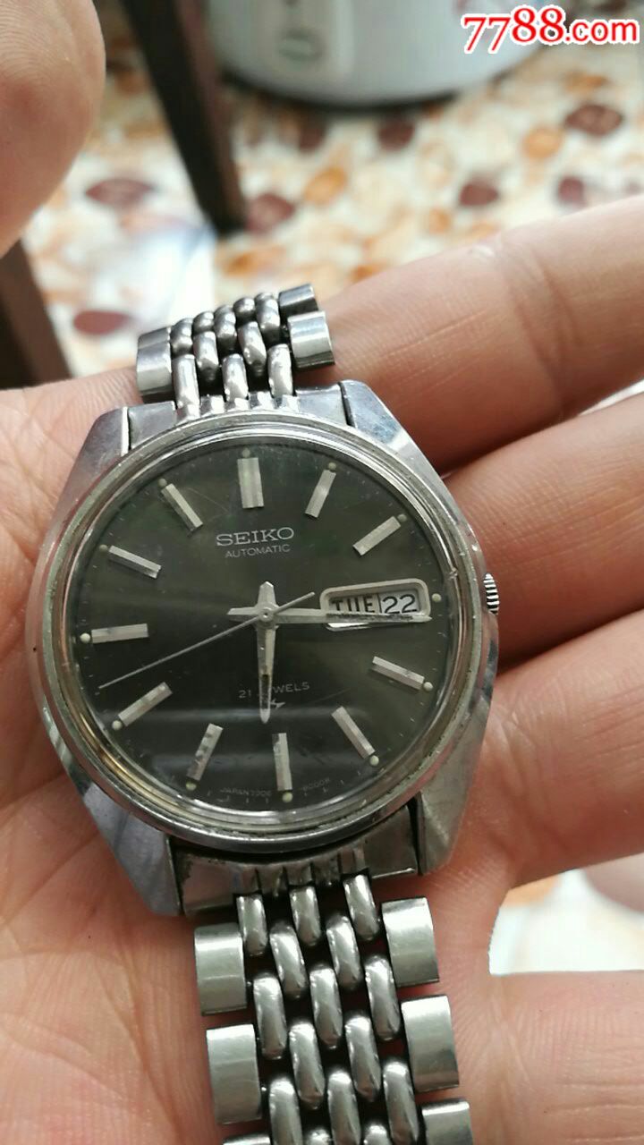 老黑面精工自动男表7009a型机芯