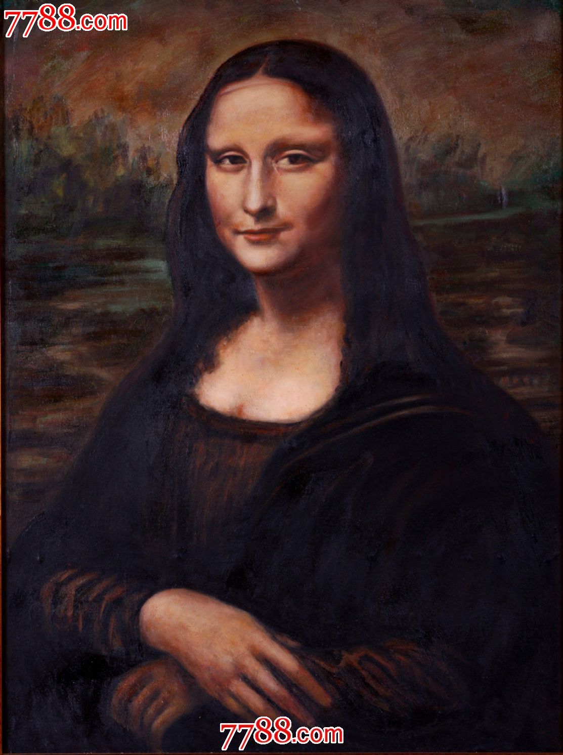 油画原画 >> 潘宾蒙娜丽莎_油画原画滚动鼠标滚轴,图片即可轻松放大