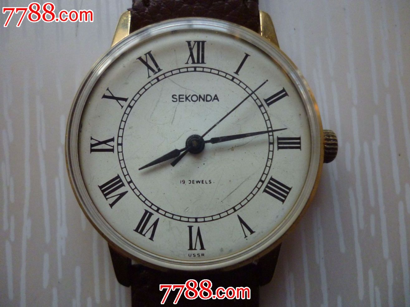 60年代末苏联进口包金全罗马数字刻度【sekonda】男士古董老表!
