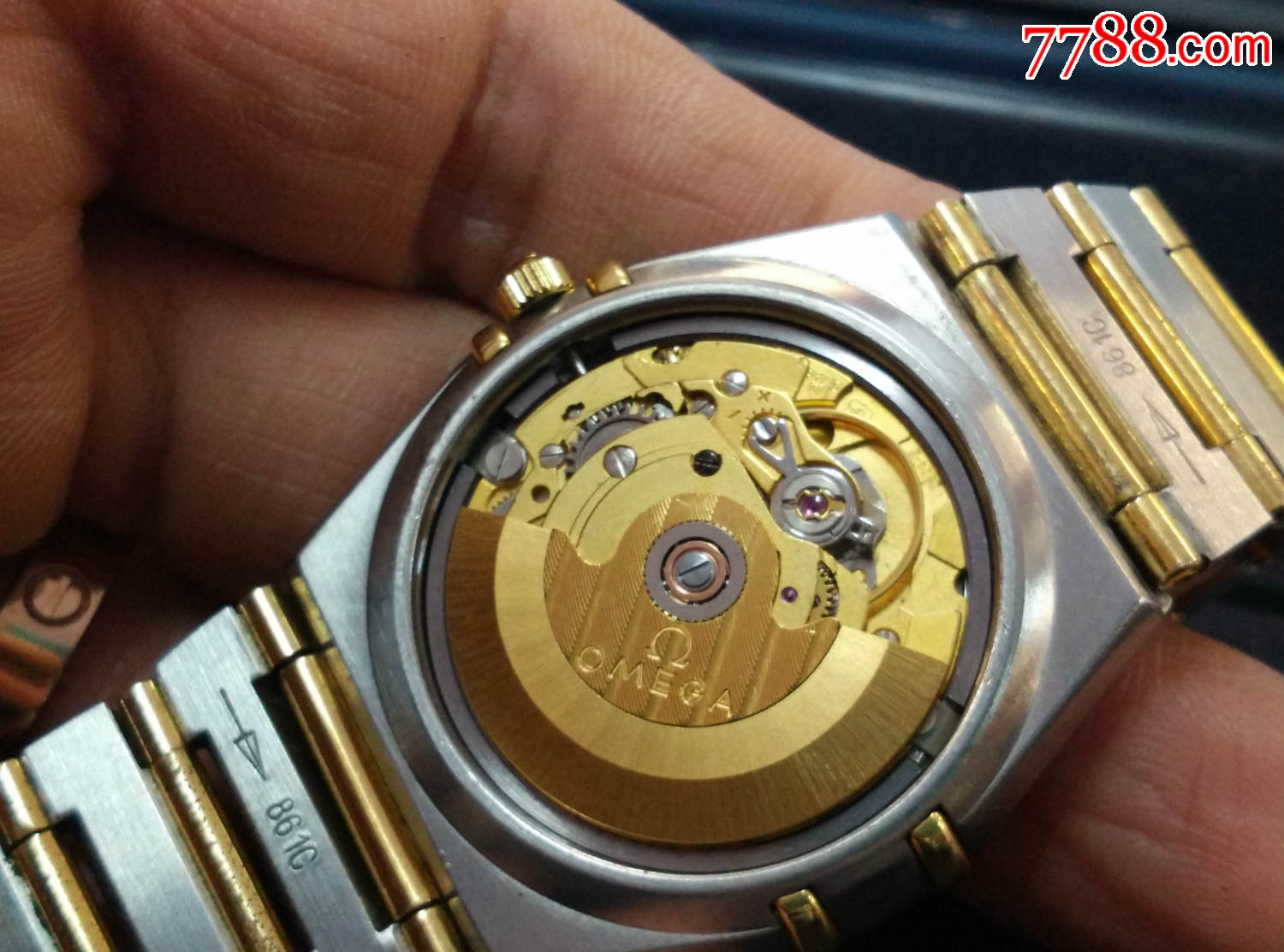 很少见漂亮的好品的全自动2824机芯单历金条星座欧米茄男表一块!