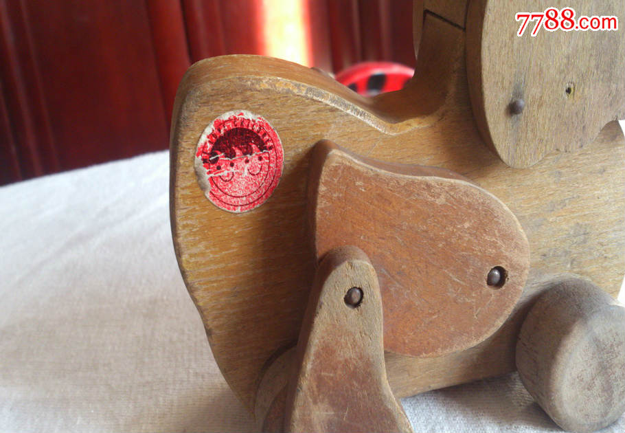 怀旧经典收藏七十年代儿童益智木头活动小鸭子玩具